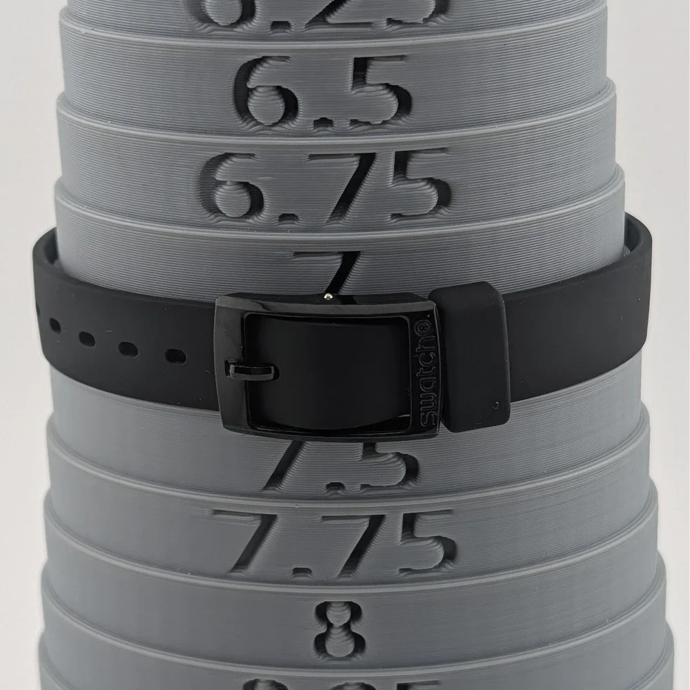 Swatch Swiss Black Quartz Watch White Arabic Numerals 25mm Classic Minimalist